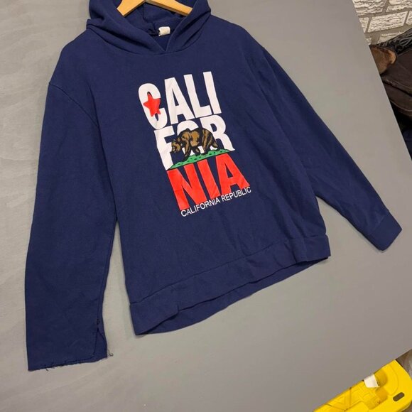 True Vintage 70s California‎ Republic Blue Hoodie Sweatshirt Large READ - Picture 2 of 6